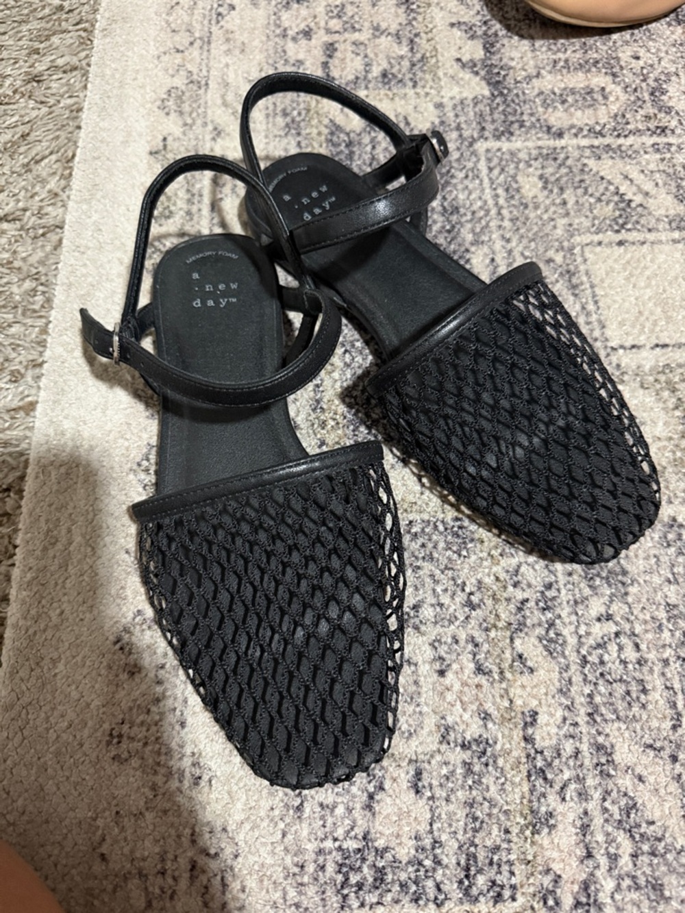 a new day Black Mesh Slingback Flats